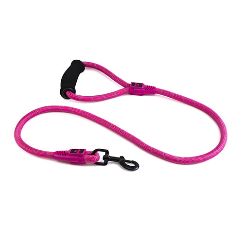 Reflective Rope Dog Lead with Foam Handle (13mm x 120cm) Pink