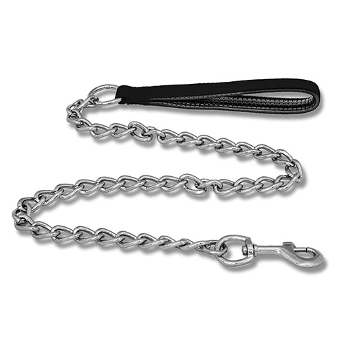 Dog Chain Lead with Padded Handle - 3mm Black
