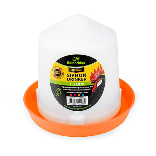 Poultry Drinker Siphon Straight - 1.5L - Orange