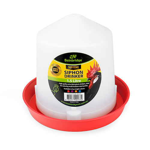 Poultry Drinker Siphon Straight - 1.5L - Red