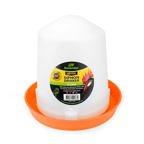 Poultry Drinker Siphon Straight - 3L - Orange