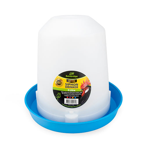 Poultry Drinker Siphon Straight - 5L - Blue