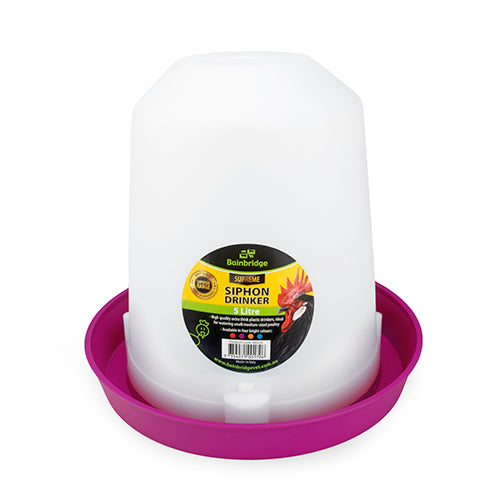 Poultry Drinker Siphon Straight - 5L - Purple