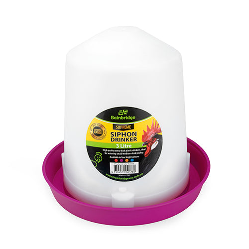 Poultry Drinker Siphon Straight - 3L - Purple